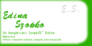 edina szopko business card